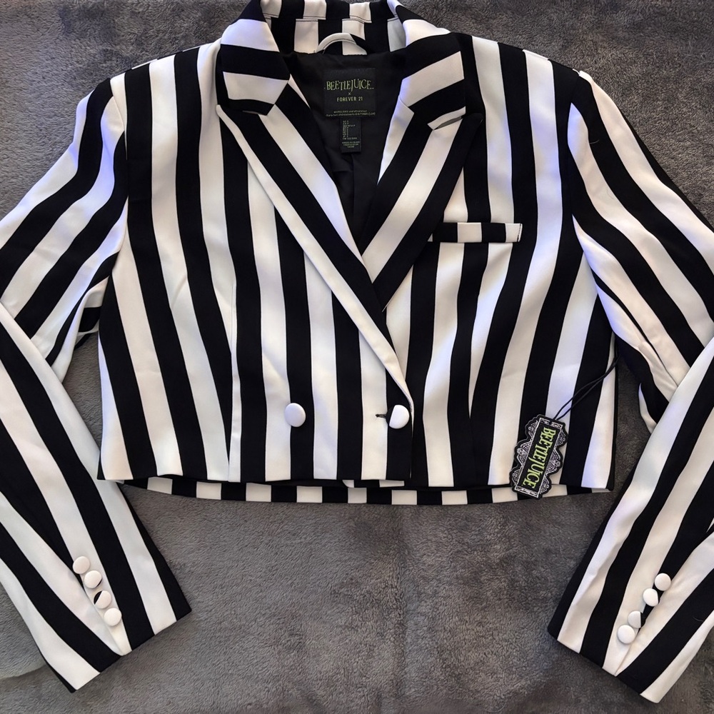 F21 Beetlejuice Striped Blazer